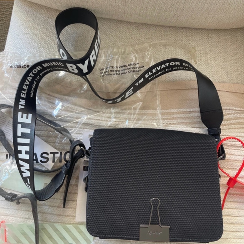 Off-White x Byredo Black Crossbody Bag with Paper Clip Detail